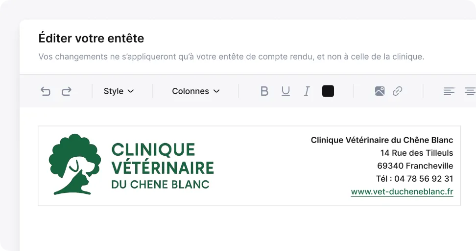 Une mise en page à l'image de votre clinique
