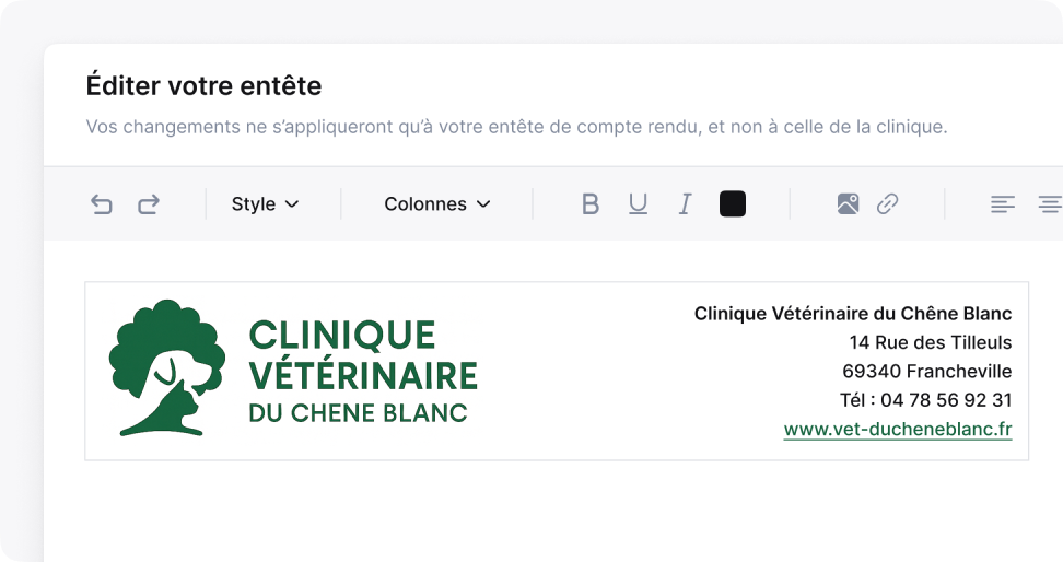 Une mise en page à l'image de votre clinique